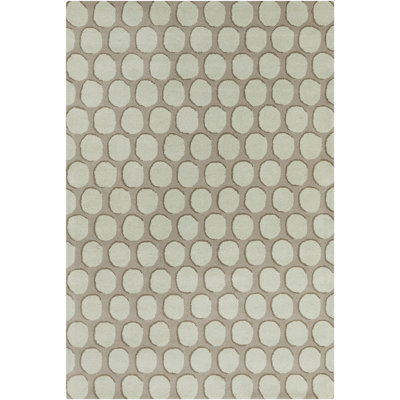 Ailey Authentic Hand-Tufted Handmade Beige, Brown & Cream Modern Geometric Circles Abstract Wool Area Rug