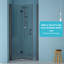 Porte de douche pliante sans cadre avec verre trempé l 30 po x H 72 po-113931043