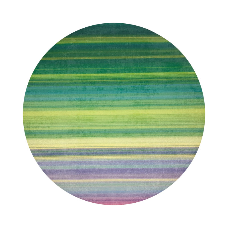 Gradient Red Vegan Leather Round Coasters, Green