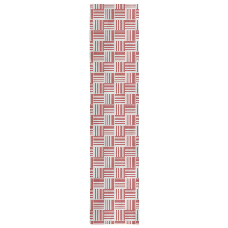 Fractured Stripes Table Runner, 16" x 72", Wine Red