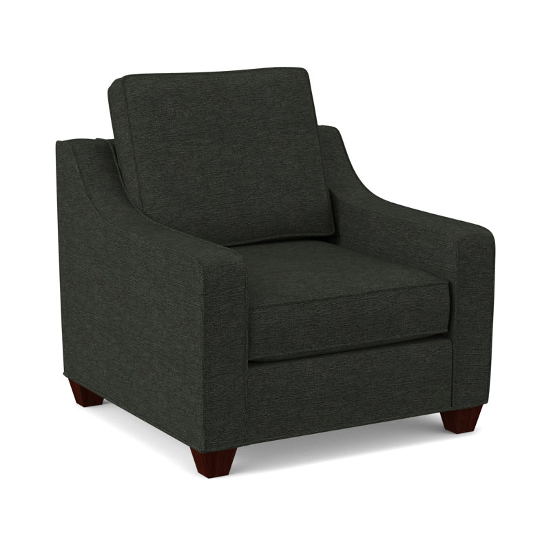 Fauteuil large de 34 po Clark, Acajou empire, Poivre antique