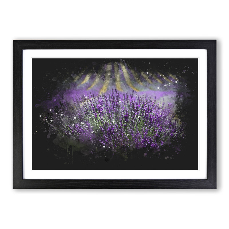 Lavender Vol.3 - Picture Frame Graphic Art, 36cm H x 48cm W x 2cm D, Black Framed