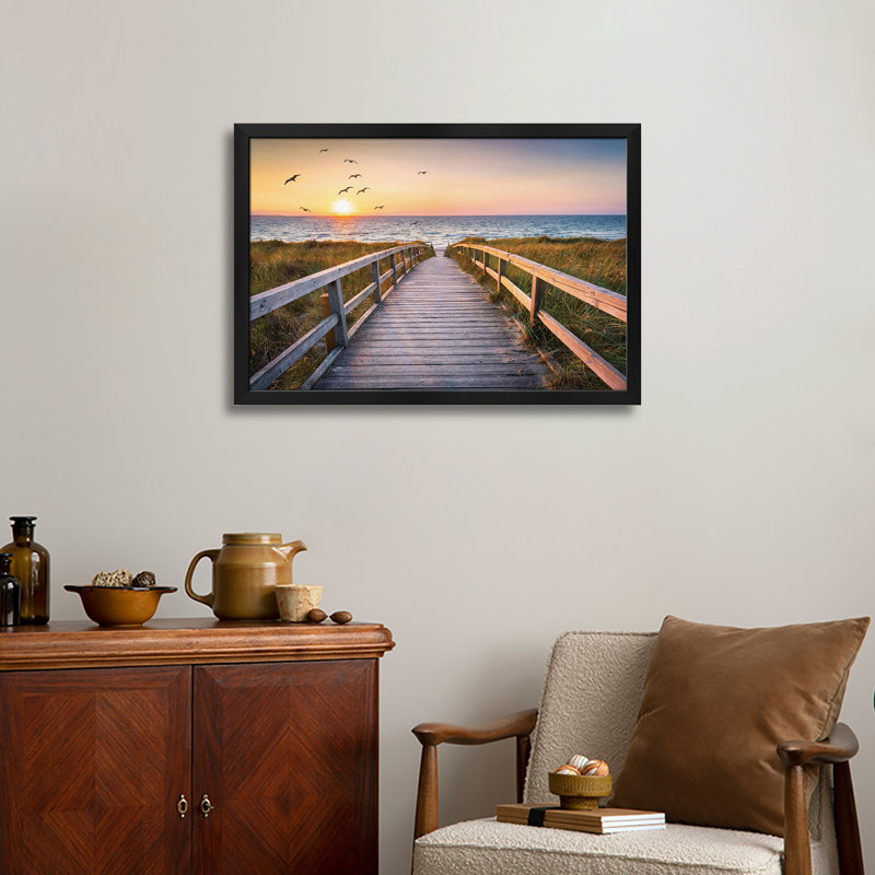 «Sunset At The Dune Beach», affiche encadrée par Jan Becke, H 24 po x l 32 po