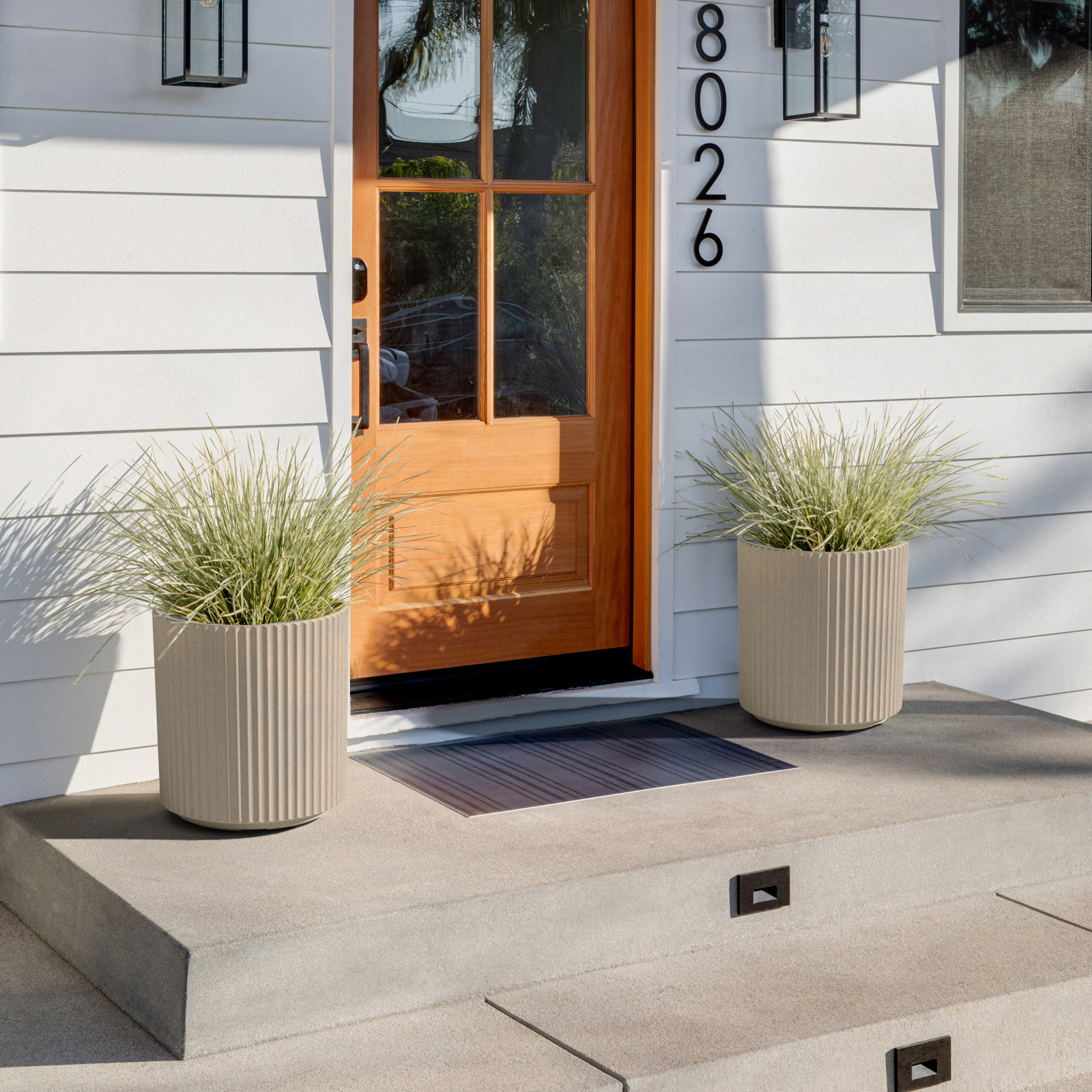 Demi Series Pot Planter, 2, Sand, 16" H x 14.75" W x 14.75" D
