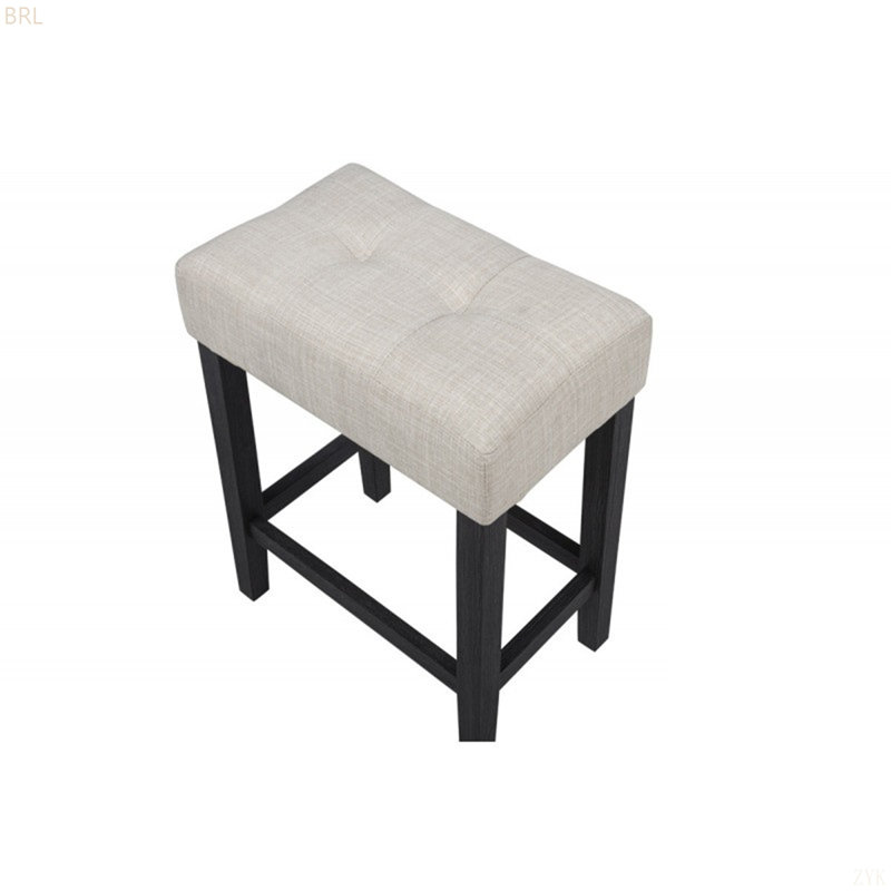 Tabouret de bar noir / beige en polyester (ensemble de 2), tabouret de bar sans dossier pour la salle à manger