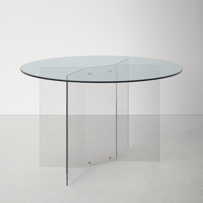 AllModern Panos Round Glass Dining Table | Wayfair