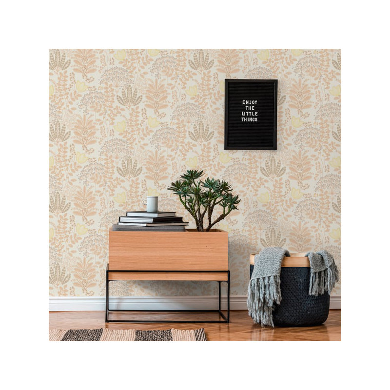 Flourish 10.05m x 53cm Wallpaper Roll, Orange