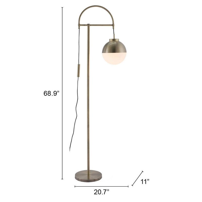 Lampe sur pied Waterloo blanche et bronze