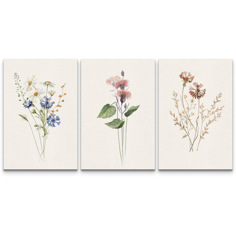 Pastel Wild Flower Daisies, H 36 po x l 72 po, Toile tendue
