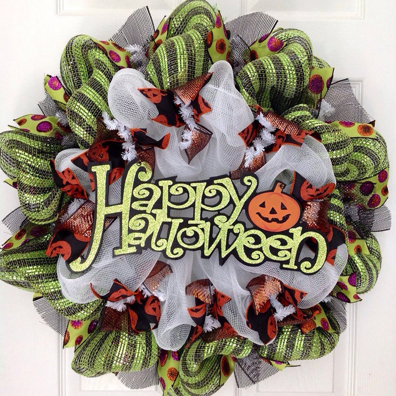 Couronne de joyeux Halloween avec citrouille d'Halloween