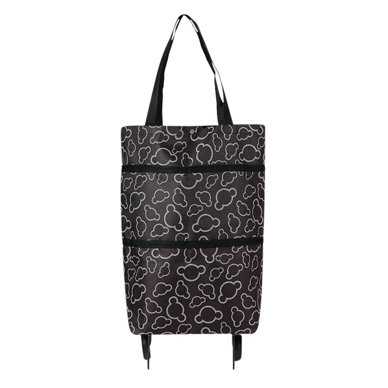 Chariot de magasinage en tissu doux avec sac à dos pliable, C