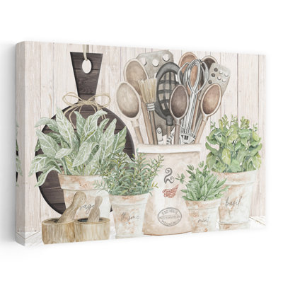 Country Kitchen by Cindy Jacobs - Wrapped Canvas Print