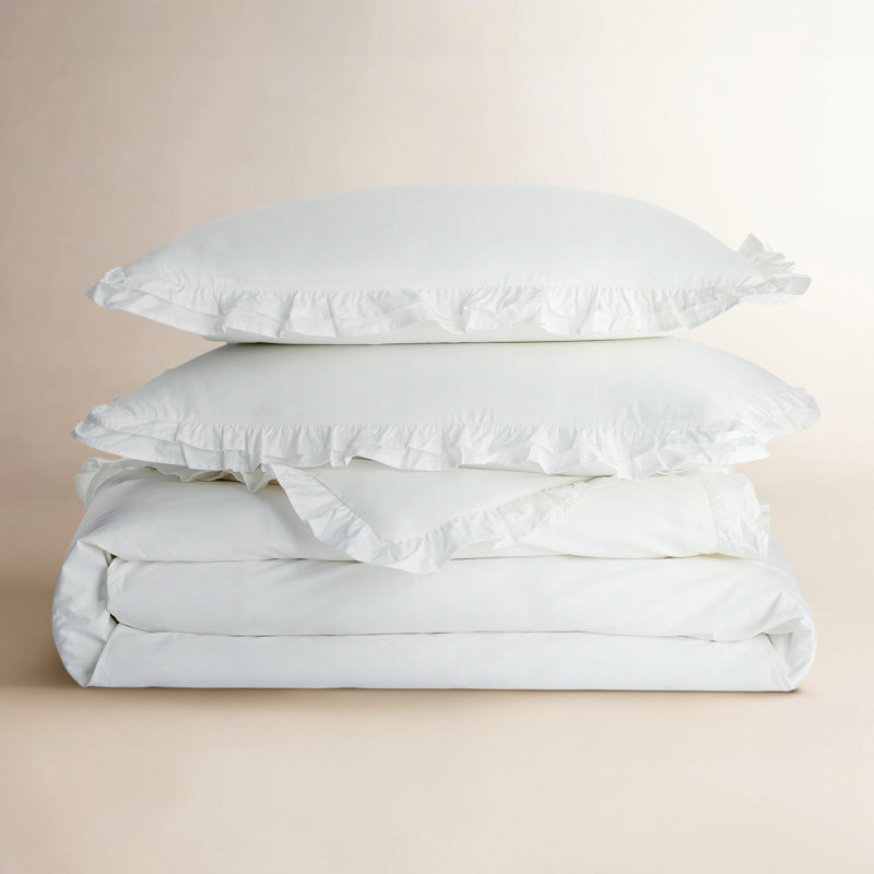 Ensemble de housse de couette à volants Avani, Housse très grand + 2 taies décoratives