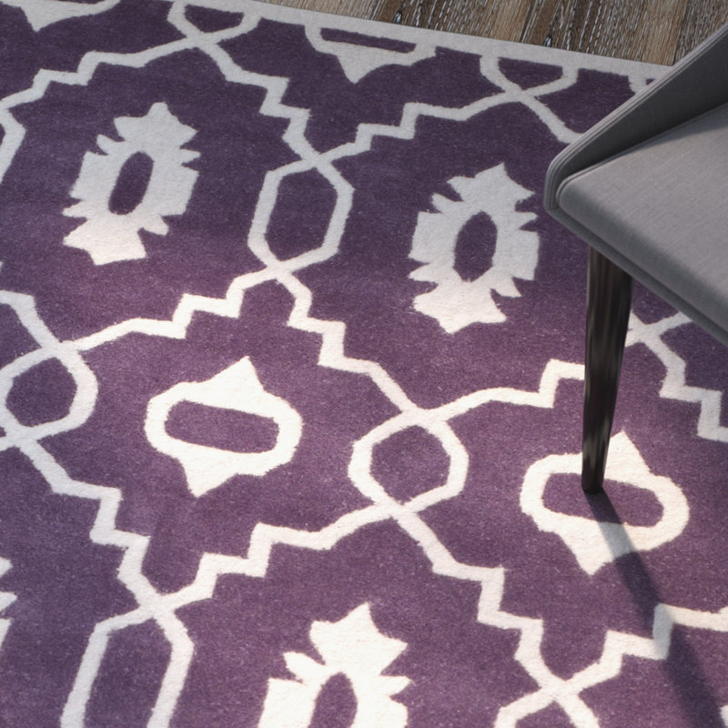 Carolene Hand Tufted Wool Geometric Rug, Rectangle 2' x 3'