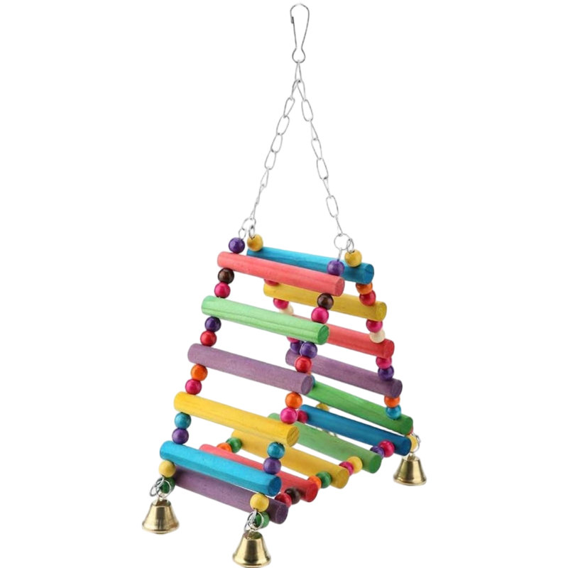 Wooden Rainbow Bird Perch/Hammock/Swing