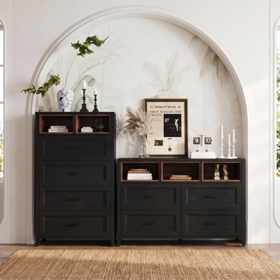 Ensemble de commode 2 pièces - Commode 4 tiroirs et commode 4 tiroirs