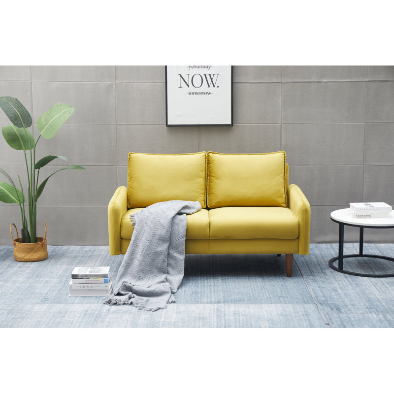 Abdur-Rasheed 58'' Velvet Loveseat, Goldenrod Velvet