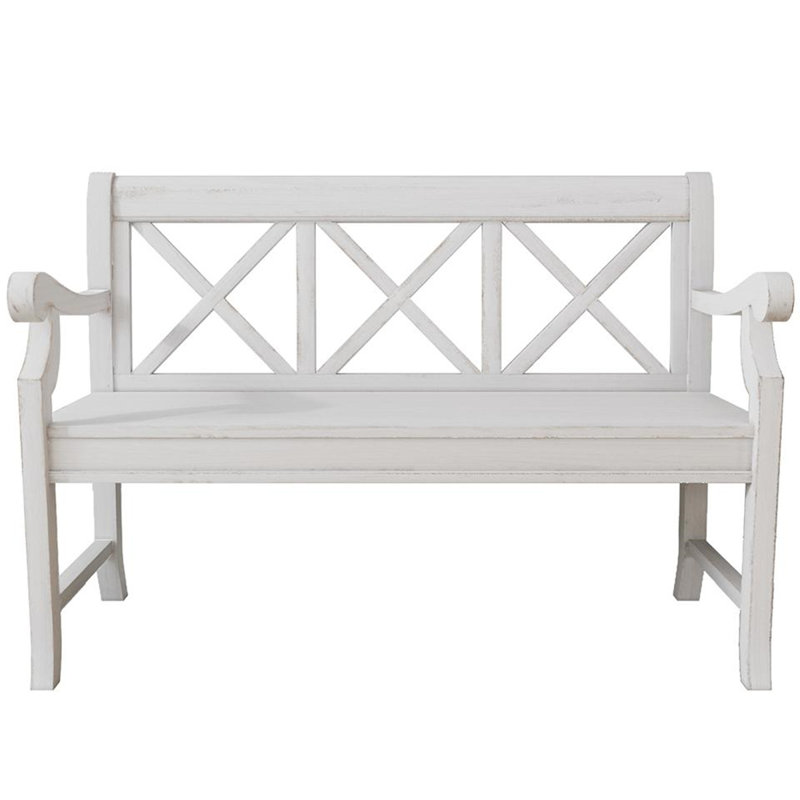 Banc en bois massif, Blanc
