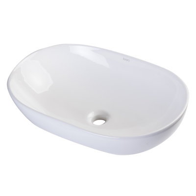 EAGO 14.75'' White Oval Bathroom Sink