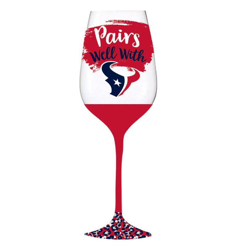NFL 17 oz. Verre à vin avec boîte-cadeau, Houston Texans