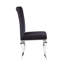 Ensemble de 2 chaises d'appoint en tissu noir et acier inoxydable Fabiola