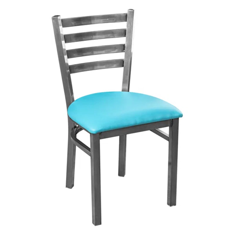 Ensemble de table ronde 36 "avec chaises, Naturel, Bleu / argent