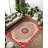 Marisol Burgundy Beige Oriental Machine Printed Cotton Polyester Area Rug-1666567405