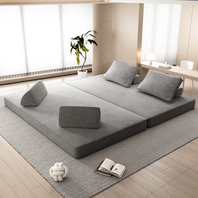 Boneless 86.6" Chenille Fabric Multifunctional Bed With Stable Structure, Ideal For Heavy Use Wear - Material, Suitable High Traffic Areas