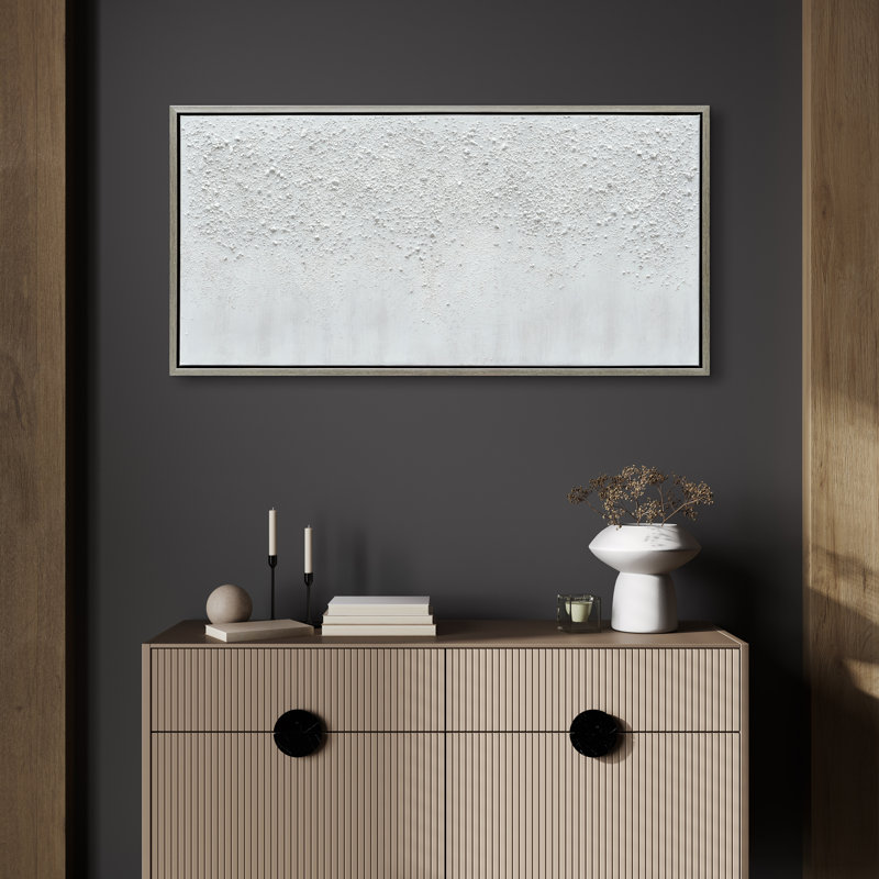 «White Snow B», art mural en toile peinte à la main par Martin Edwards