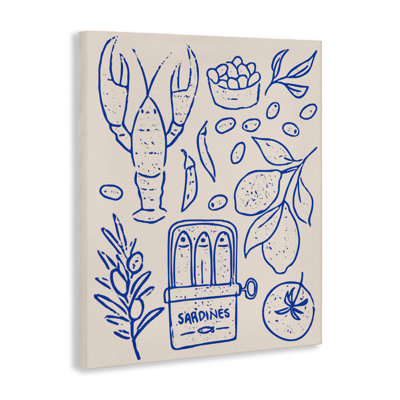 Conception de fruits de mer et d'herbes, toile par Camila Juncos