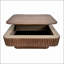 Table basse à plateau relevable cannelé de 38,6 po avec rangement et hauteur réglable, bois massif plaqué pour les espaces de vie modernes, noyer-133420127
