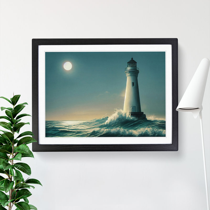 Epic Lighthouse - Framed Print, Black, 46cm H x 64cm W x 2cm D