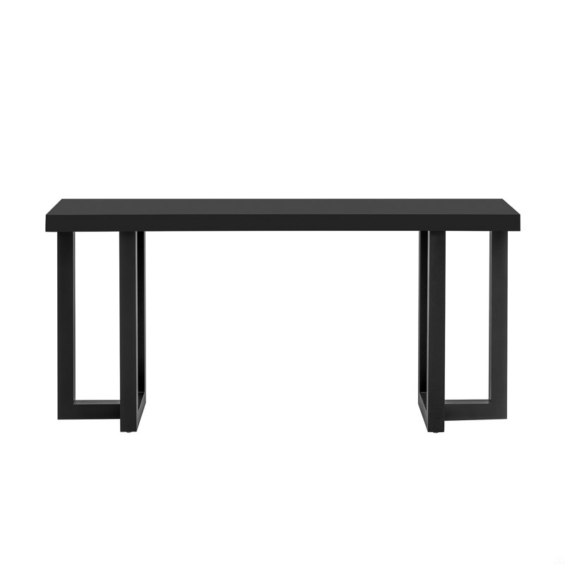 Console Table With Solid Pine Legs, Black