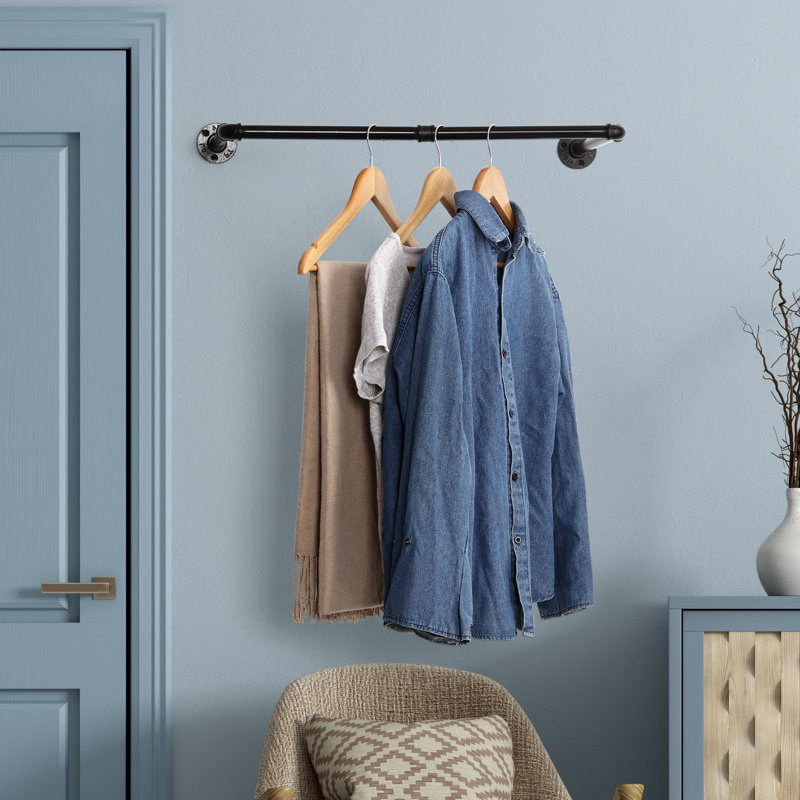 22"W Industrial Pipe Coat Hanger Clothes Rack