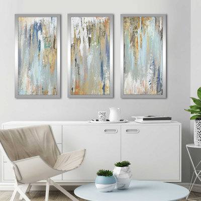 " Blue Gold Illusion " 3 - Pieces