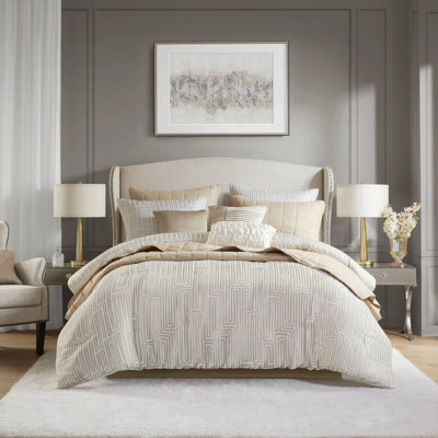 Ensemble d'édredon en jacquard de luxe 10 pièces Royce