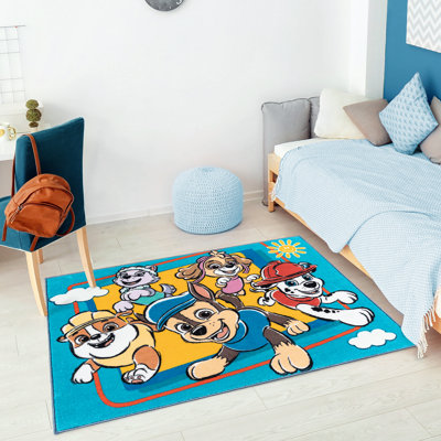 Tapis pour enfant en polyester multicolore et facile d'entretien antidérapant 3 x 5 Nickelodeon Paw Patrol Team