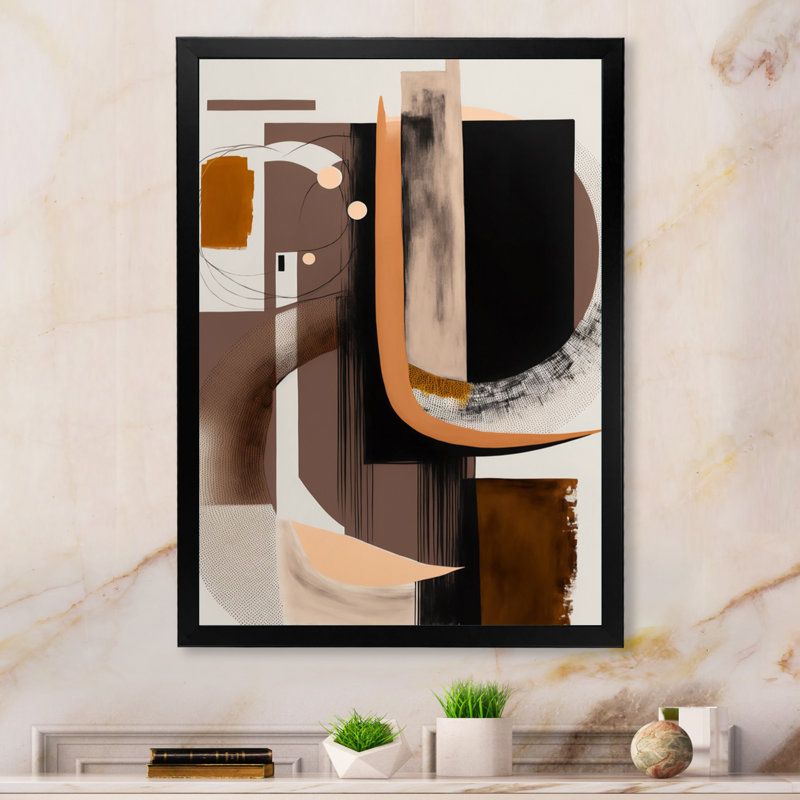 Aquarelle moderne - peinture sur toile, Cadre photo noir, H 40 po x l 30 po x P 1,5 po