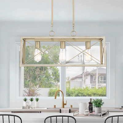 Aaniah 3-Light Dimmable Linear Chandelier