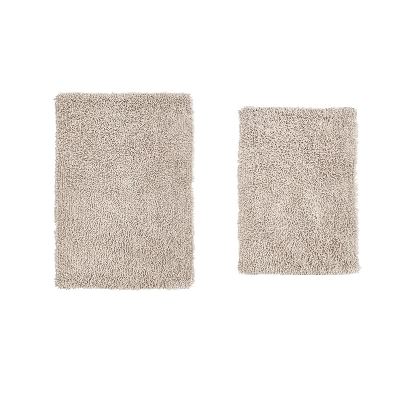 Tapis pour salle de bain 100% coton Hazelip (ensemble de 2), Ivoire