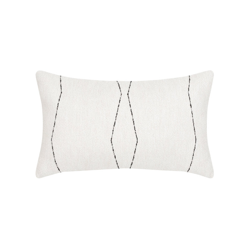 Elevated Sunbrella® Lumbar Rectangular Indoor/Outdoor Pillow Cover & Insert by Elaine Smith, Ebony