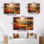 Countryside Crimson Vineyard Patchwork II - Landscapes Canvas Prints Set-2001068019-1956528800