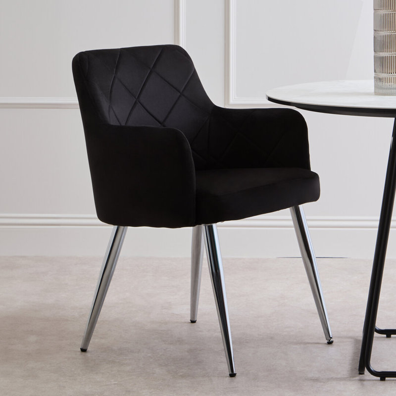 Tufted Upholstered Side Chair, Black