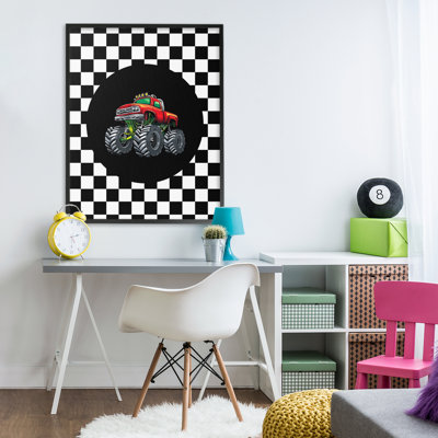 Monster Truck Dude Framed Giclee, design by Kim Allen