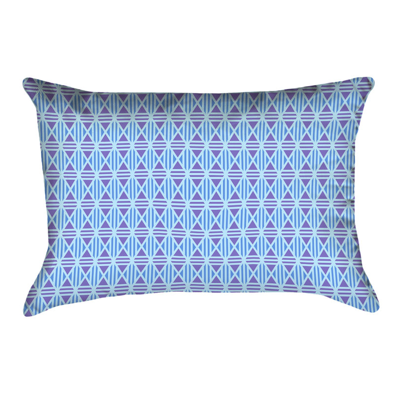 Housse de coussin Katelyn Elizabeth, Faux lin, Bleu / Mauve