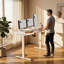 Bureau électrique pour travailler debout, bureau d'ordinateur à hauteur réglable avec support pour téléphone portable-1540455516-1540455507