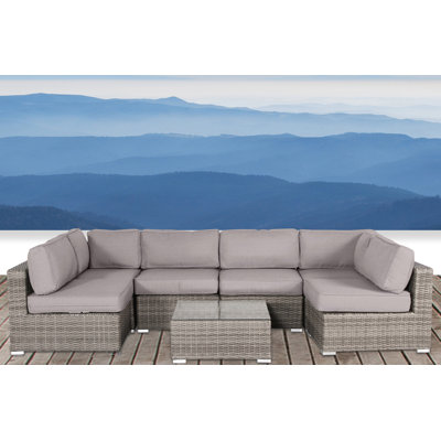 Euporie Wicker Fully Assembled 6 - Person Seating Group with Cushions