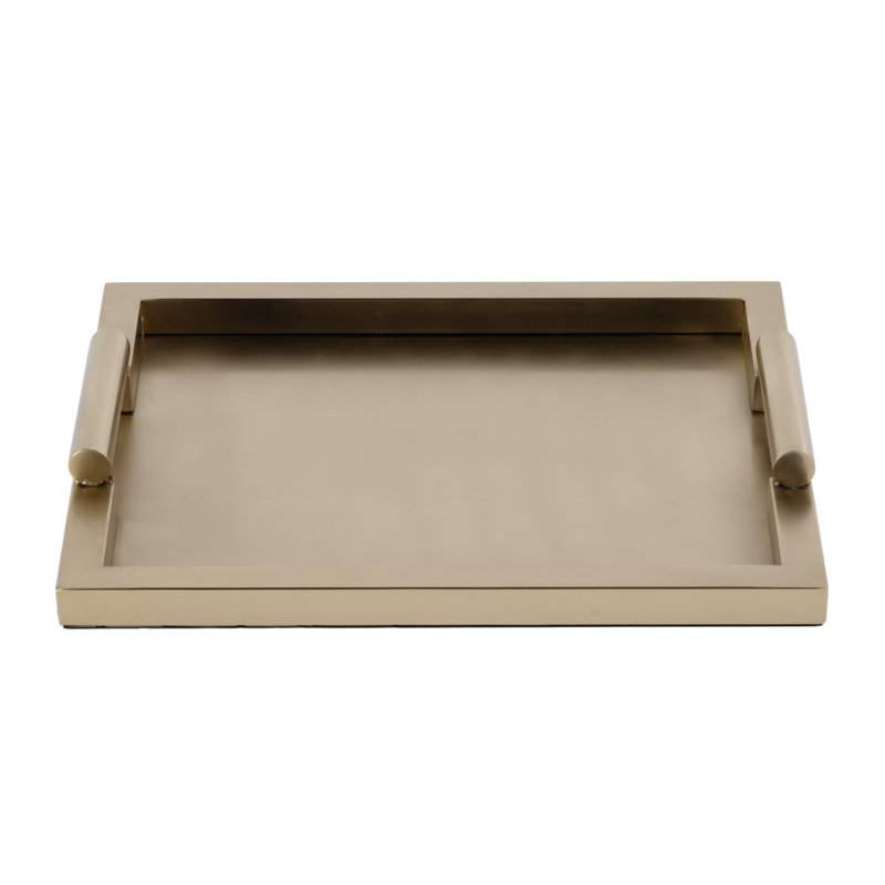 Morante Stainless Steel Rectangular Serving Tray, Gold