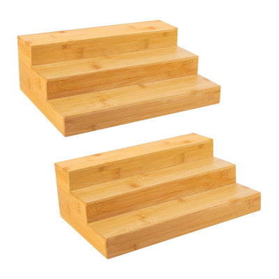 3 Tier Spice Rack Organizer For Cabinet Or Countertop Step Shelf Kitchen Storage 2 Pack