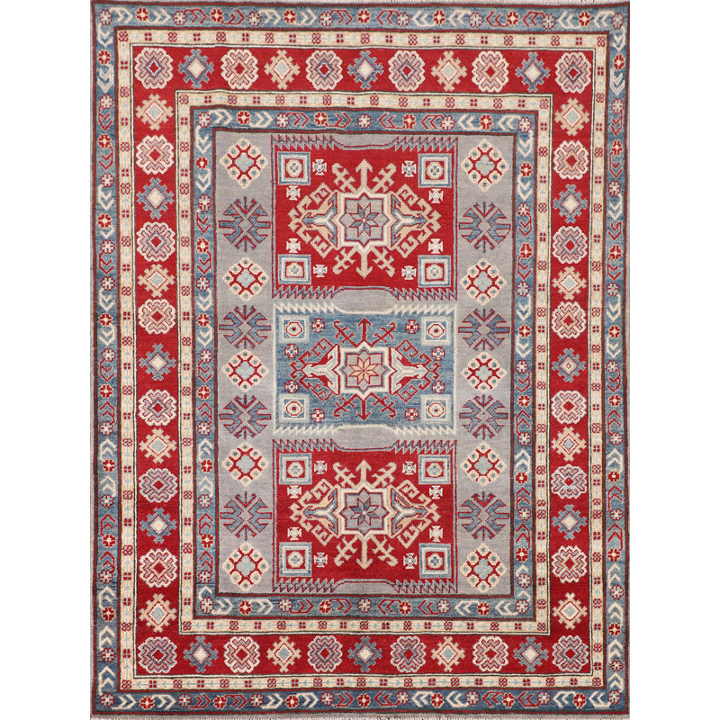 Tapis oriental en laine fait à la main Kazak 5 x 7
